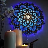 CJFHBVUQ Mandala Yoga Room Night Light Mandala Yoga Room Nachtlicht Mit Mond Wohnzimmer Schlafzimmer Wanddek