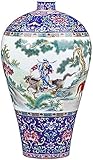 Vase Dekoration Kunstvasen Blume Große Emaille Keramik Boden-to-Decke Dekorative Wohnzimmer Chinesische Gemälde Ornamente JXLBB (Color : B)