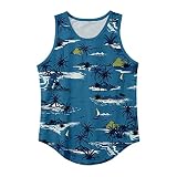 Herren Sommer Strand Weste ärmellos Rundhalsausschnitt Rundhalsausschnitt Rundhalsausschnitt Übergröße lockere Passform Tanktops atmungsaktiv leicht schnell trocknend Pullover, A4-Blau, 58