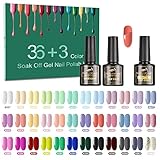 Tormay 39 Stück UV Nagellack Set, Gel Lack 36 Farben UV Gel Schellac Nagellack Für Nageldesig