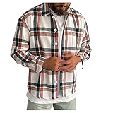 Herren Hemd Kariertes Winter Freizeithemd Normale Passform Lange Ärmel Hemde Holzfällerhemd Arbeitshemd Flanellhemd Kariert Hemdjacke Winterjacke Flanellhemd Outdoor Wandern Camping Radfahren Jag