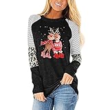 Weihnachten Damen Pullover weißes Shirt Oversize Damen Flory Day bettwäsche Damen Mode 2021 Damen Pulli Pullover v-Ausschnitt Damen t Shirt s Damen Kleidung Herbst Damen hemdbluse schw