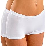 HERMKO 5700 2er Pack Damen Panty aus anschmiegsamer Baumwolle/Elastan, Farbe:weiß, Größe:44/46 (L)