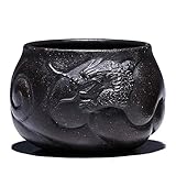 ZHOUYUFAN Zisha Cup Tasse Schwarz Diamant Fisch Drache Persönliche Tasse Handbemalt Kleine Teeschale (Farbe: Brokatbox Verpackung (2 Packungen)