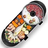 Doppelfunktionaler Grilltopf Home multifunktionaler Grilltopf ein Topf elektrischer heißer Topf fettarmes gesundes Grillen Grillpfanne-Europäische Spezifik