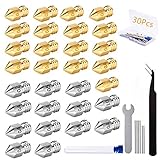 3D Drucker Düse,0.4 mm MK8 Düsen,30 Stück Extruder Nozzle 17x Messingdüsen + 13 x Edelstahldüsen 0.2 0.4 0.5 0.6 0.8 1,0 mm 3D Drucker Zubehör für 1.75 mm Filament 3D Drucker mit Düsenreiniger T