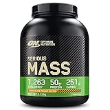 Optimum Nutrition ON Serious Mass Hochkalorisches Weight Gainer Protein Pulver, Whey Protein, Vitamine, Kreatin und Glutamin, Chocolate Peanut Butter, 8 Portionen, 2.73kg, Verpackung kann V