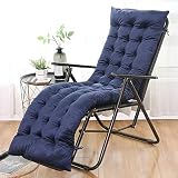 Ruby Lil Plüsch Ersatz Garten-Liege Kissen, Folding Chaise Lounger Kissen Seasonal/Sitzbezug Gartenstuhl-Auflage Hochlehner Auflage,Blau,55x170cm(22x67in)