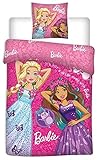 Barbie Bettwäsche-Set für Kinderbett, 100 % Baumwolle, 100 x 140 cm, 40 x 45