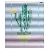 Stores Vénitiens Store Jour Nuit Mini Verdunkelnde Jalousien mit Beschlag, Aluminium mit Kaktusmuster Vertikaler Wärmeisolierter Sonnenschutz, Küche Wohnzimmer Arb