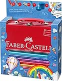 Faber-Castell 201312 - Malkoffer Jumbo Grip 18 Buntstifte, Bleistift, Pinsel und Wasserb