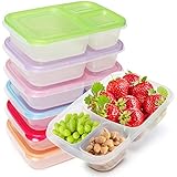 Kurtzy Bento Lunchbox Wiederverwendbare 3 Fächer (7 tlgs.) Durchsichtige Boxen mit Deckel Set - Mikrowelle, Geschirrspüler & Gefrierschrank Sicher - Stapelbare Kunststoff Brotdose Erwachsene &