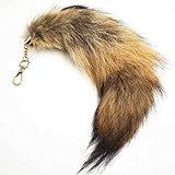 Tierschwanz Anhänger etwa 32cm Fell Schwanz Keychain Extra Groß Schlüsselring Tasche Zusätze Auto Schlüsselketten Anhänger Weich Flaumig Dicht Dekoration Ursprüngliche Natürliche Farb