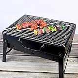 Barbecue Grill - 35 * 26 * 20 cm Tragbarer BBQ-Grill Faltbarer Holzkohle-BBQ-Räucherwerkzeug Für 1-6 Personen, Die Sich Beim Camping Picknick Im Freien Terrasse Garten Strandparty Versammeln ，E