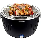 Syntrox Germany Tischgrill Holzkohlegrill BBQ mit Lüftung und Tasche schw