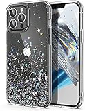 ULAK Glitzer Hülle Kompatibel mit iPhone 13 Pro Max, Sparkle Sterne Glitter TPU Stoßfest Handyhülle Durchsichtig Bling Schutzhülle Phone Case Cover für iPhone 13 Pro Max 6,7 Zoll - Silber G