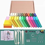 GZWY Polymer Ton, Polymer Clay?60 Farben Plastilin für Kinder-0,88KG Ofen Backen Lehm Kinderknete Soft Oven Bake Clay mit Modeling Tools DIY Craft Clay Set für Kinder (24 Farben)