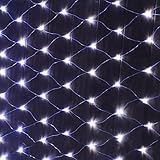 8 Modi Lichterkette Wasserdichte Weihachten Mesh Licht mit Speicherfunktion,Niederspannung String Beleuchtung für Gärten Büsche Halloween Vorhang Dekorative,Außen LED Lichternetz-Weiß 10m x 8m 2000