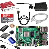 Vemico Raspberry Pi 4 Modell B（RAM 4GB Basis Starterkit mit 32GB SD Karte USB-Typ-C-Netz Teil/neues dediziertes Gehäuse/Lüfter/Micro Kabel/Treiber/Lesekarteng