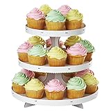 Wilton 1512-127 3-Stöckiger Cupcake-Ständer, Weiß, Maße: 30,4 x 26,6