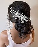 Unicra Kristall Braut Hochzeit Haarkamm Silber Strass Kopfschmuck Braut Haarkämme Zubehör für Frauen und M