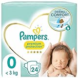 Pampers Baby Windeln Größe 0 (1.5-2.5kg) Premium Protection, 24 Stück, Pampers Weichster Komfort Und S