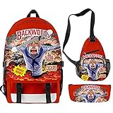 ONE Piece Kinderrucksack Anime 3 Sets Hauptrucksack + Umhängetasche + Federmäppchen (3 Set3,28x17x42cm)