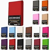 JACOBSON Jersey Spannbettlaken Spannbetttuch für WASSERBETT BOXSPRINGBETT (180 x 200 cm - 200 x 220 cm, Dunkelblau)