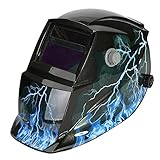 LESOLEIL Schweißhelm Schweisserhelm - Li-Mi&Solar Angetrieben Automatik Schweißschirm Solar mit 2 Sensoren 2 Ersatzlinse für die Anwendungen MIG/MAG/TIG DIN9-13