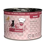 catz finefood Ragout N° 603 Gans & Pute Katzenfutter nass - Feinkost Nassfutter für Katzen in Sauce ohne Getreide und Zucker mit hohem Fleischanteil, 6 x 190 g D