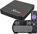 Android 10.0 TV-Box, 4 GB RAM 32 GB ROM Smart-TV-Box Amlogic S905X3 64-Bit-Quad-Core-ARM-Cortex-A55-CPU/Dual-WLAN 2,4/5 GHz BT4.0, Unterstützung von 8K 3D/H.265 mit kabelloser Tastatur TV-Set-Top-Box