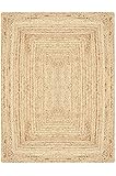 MARRAKESCH Handgewebter Jute Teppich Nora 120 x 170 cm groß | Outdoor Teppiche eckig geflochten für Garten oder Balkon | Indoor im Wohnzimmer Kinderzimmer | Mediterrane Deko für Ihre Wohnung H