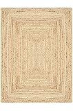 MARRAKESCH Handgewebter Jute Teppich Nora 120 x 170 cm groß | Outdoor Teppiche eckig geflochten für Garten oder Balkon | Indoor im Wohnzimmer Kinderzimmer | Mediterrane Deko für Ihre Wohnung H