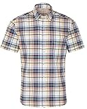 eterna Kurzarm Hemd, Regular fit, Upcycling Shirt, Oxford kariert Größe 44, Farbe türk