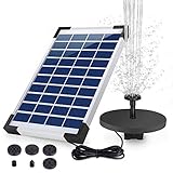 AISITIN Solar Springbrunnen 5.5W Eingebaute 1500mAh Batterie Solar Teichpumpe Wasserpumpe Solar Schwimmender Fontäne Pumpe mit 6 Fontänenstile für Vogelbad/kleinen Teich/Garten/Wasserzirk