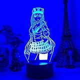 3D Nachtlicht für Kinder Anime Sailor Moon Lampe Tsukino Usagi LED-Nachtlicht für Kinder Schlafzimmer Dekor Manga Geburtstag Geschenk Spielzeug Schreibtisch Tischlampe 7 Farben Berü