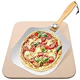 YADIMI Pizzastein für Backofen und Gasgrill, Pizzastein aus Cordierit mit Pizzaschaufel, Der Ultra-hitzebeständige Brotbackstein verleiht Ihrer Pizza den original italienischen Geschmack
