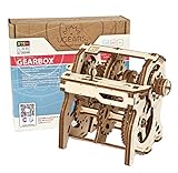 UGEARS STEM Lab 3D Puzzles - Spielset STEM - 3D Holzbausatz - DIY Mechanical Science Kit - Wissenschaftliches STEM Spielzeug mit App Holzmodell Kits für Erwachsene und Kinder 8+ (Schaltgetriebe)