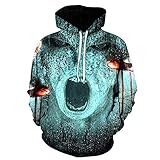 Unisex Kapuzenpullover Pullover Halle Von Halloween Ungenent Sweatshirt Mit 3D-Druckmuster Und Kängurutasche-3XL