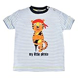 BONDI T-Shirt halbarm Geringelt ´Little Pirat´, Stripe Sky/White 74 Treasure Island Artikel-Nr.91402