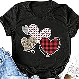 Valentines Day T Shirts for Women Cute Love Heart Shorts Sleeve Shirts Tee Tops Shirt Gift for H