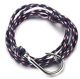 Halukakah ● SAIL ● Men's Nylon Rope Cord Bracelet Multilayer Mediterranean Blue Handmade Silver Fishhook Clasp 8.26'/21cm with Free Giftbox