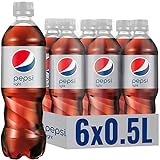Pepsi Light, Das zuckerfreie Erfrischungsgetränk von Pepsi, Koffeinhaltige Cola in der Flasche EINWEG (6 x 0,5l)