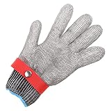 Yushu Reiner Stahldraht-Schnitt, schnittfeste Metallhandschuhe, Sicherheits-Schnittfest, Stichresistent, Edelstahl-Metallgeflecht, Metzger-Handschuh, Hochleistung