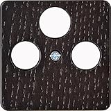 Kopp HK02 - Antennen-Abdeckung für Antennensteckdose TV/RF/SAT, Farbe: wenge, 5er Pack, 357837003