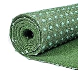 Carpeto Rugs Kunstrasen Balkon Teppich Wasserfest - Kunstrassenteppich Outdoor - Rasenteppich Balkon Meterware mit Noppen - Kunstgras Balkonteppich - Grün - 200 x 275