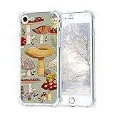 Cottagecore Schutzhülle für iPhone SE 2020/7/8, Motiv: Pilze im Vintage-Stil, niedlich, für iPhone SE 2020/7/8, für Frauen und Mädchen mit Shrooms-Design, dünn, weich, TPU, einzigartig, trendig