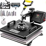 VEVOR Heißpresse 8 in 1 Heat Press für Textil Transferpresse Textilpresse mit Plattenpresse von 38 x 38 cm Textildruckpresse von 1000w Geeignet für Hüte, Mützen T-Shirts T