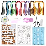 BUYGOO 19PCS Papier Quilling Kits - 900 Streifen Quilling Kunstdruckpapier und 10 Quilling-Bastelwerkzeugen für Quilling DIY Design Zeichnung Handwerk Werkzeug