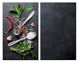 Allstar Glasabdeckplatten Basilikum 2er Set - 2er Set, Kochplattenabdeckung für Glaskeramik-Kochfelder, Gehärtetes Glas, 30 x 0.8 x 52 cm, Mehrfarbig